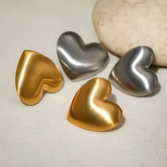 1 Pair Simple Style Classic Style Heart Shape Plating 304 Stainless Steel 18K Gold Plated Ear Studs