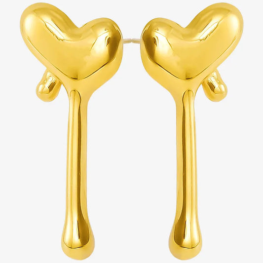 1 Pair Simple Style Classic Style Heart Shape Plating 304 Stainless Steel Ear Studs