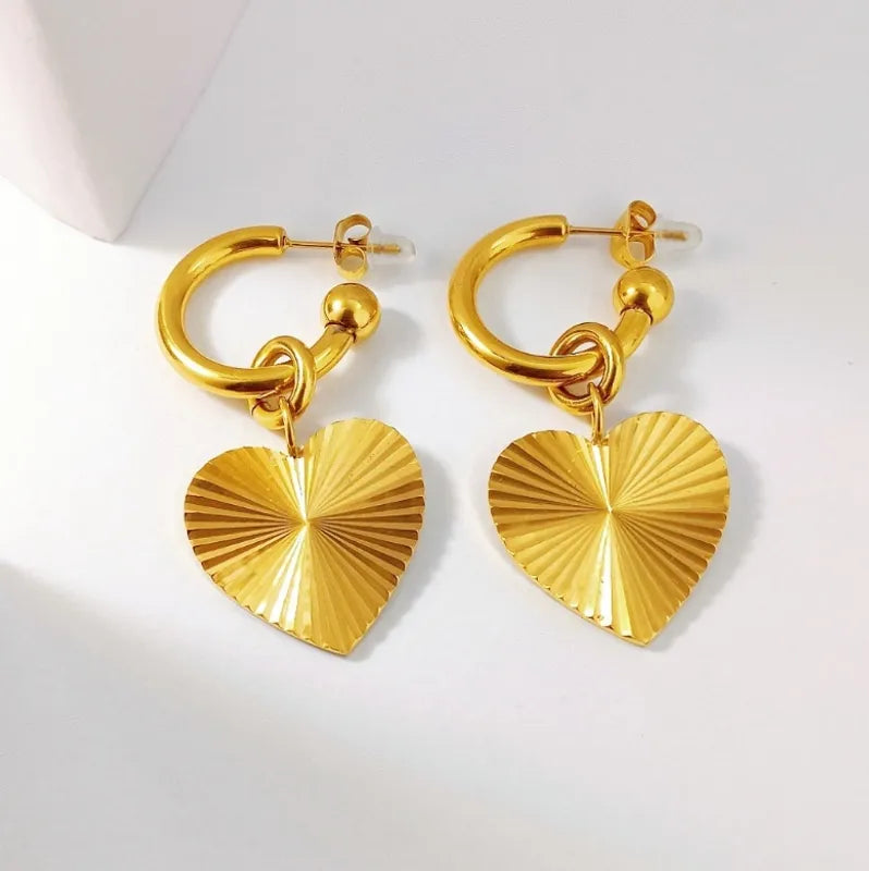 1 Pair Simple Style Classic Style Irregular Heart Shape Knot 304 Stainless Steel Titanium Steel 18K Gold Plated Drop Earrings