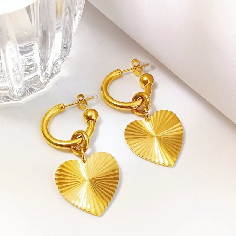 1 Pair Simple Style Classic Style Irregular Heart Shape Knot 304 Stainless Steel Titanium Steel 18K Gold Plated Drop Earrings