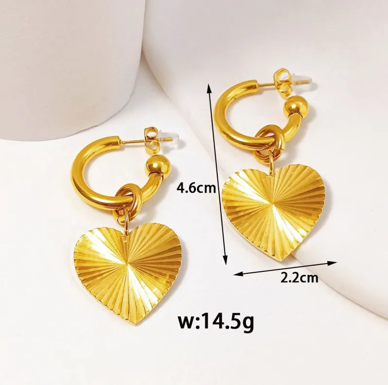 1 Pair Simple Style Classic Style Irregular Heart Shape Knot 304 Stainless Steel Titanium Steel 18K Gold Plated Drop Earrings