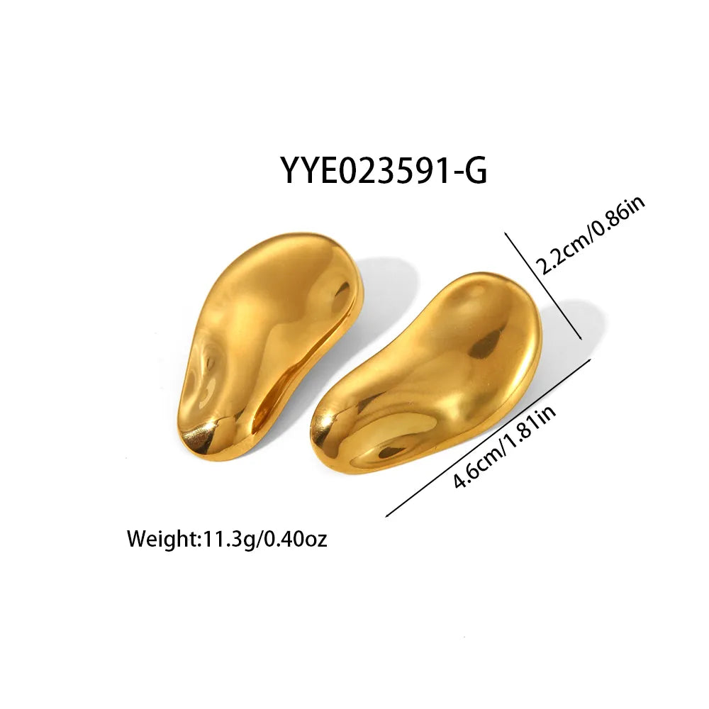 1 Pair Simple Style Classic Style Irregular Round Square Irregular Polishing Plating 304 Stainless Steel 18K Gold Plated Ear Studs