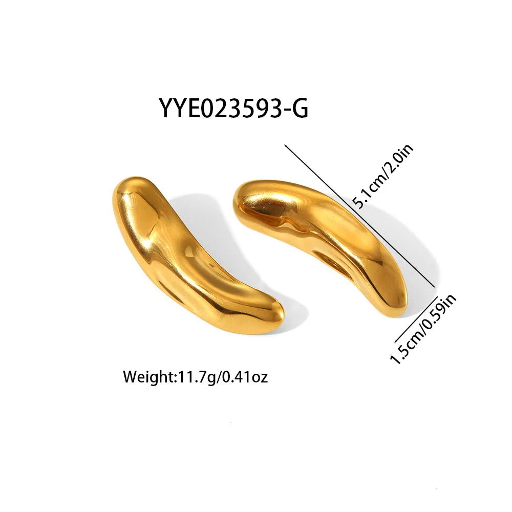 1 Pair Simple Style Classic Style Irregular Round Square Irregular Polishing Plating 304 Stainless Steel 18K Gold Plated Ear Studs