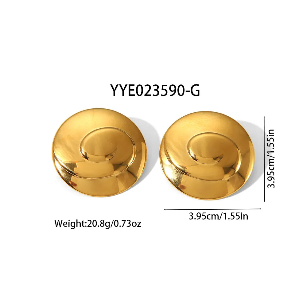 1 Pair Simple Style Classic Style Irregular Round Square Irregular Polishing Plating 304 Stainless Steel 18K Gold Plated Ear Studs