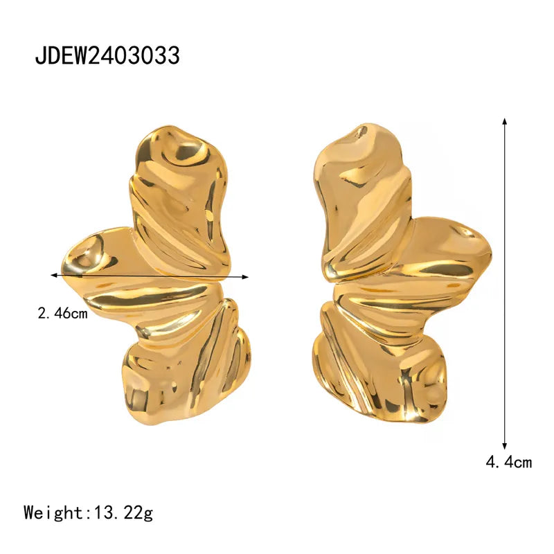 1 Pair Simple Style Classic Style Petal Plating 304 Stainless Steel 18K Gold Plated Ear Studs