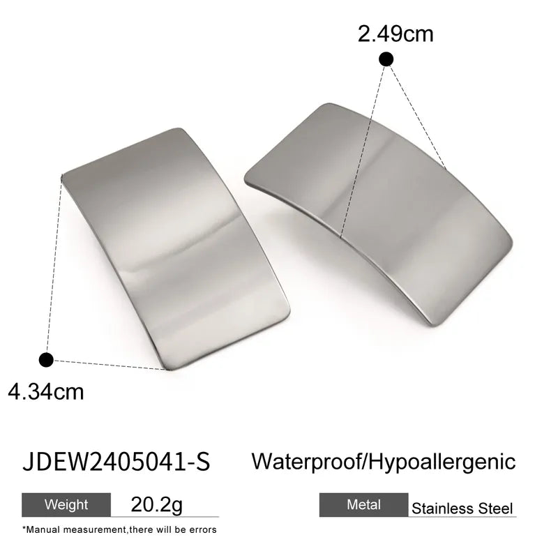 1 Pair Simple Style Classic Style Rectangle 304 Stainless Steel Ear Studs