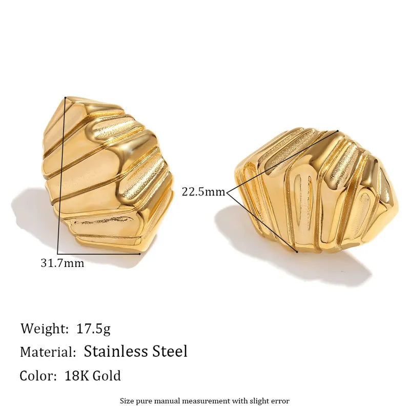 1 Pair Simple Style Classic Style Solid Color 304 Stainless Steel 18K Gold Plated Ear Studs