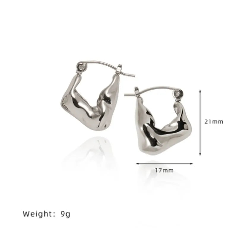 1 Pair Simple Style Classic Style Solid Color 304 Stainless Steel Titanium Steel 18K Gold Plated Earrings