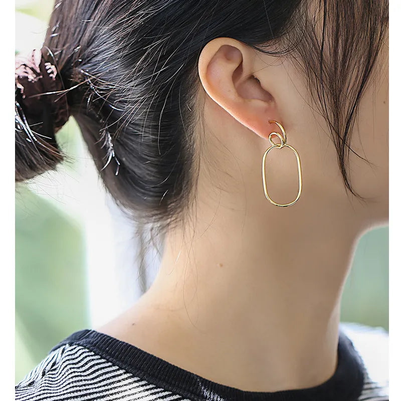 1 Pair Simple Style Classic Style Solid Color Copper Earrings