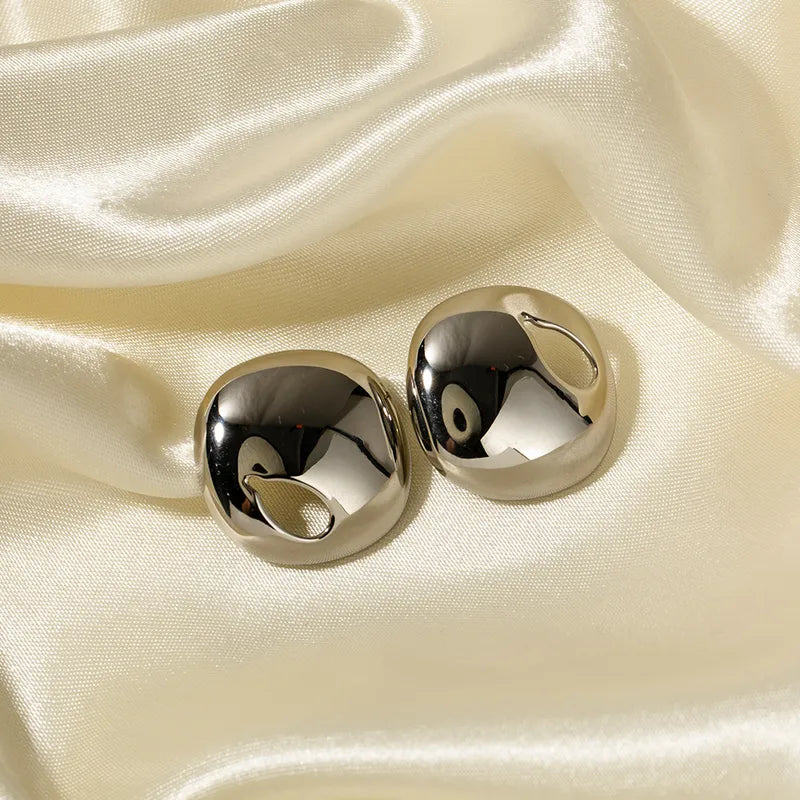 1 Pair Simple Style Classic Style Solid Color Hollow Out 304 Stainless Steel Ear Studs