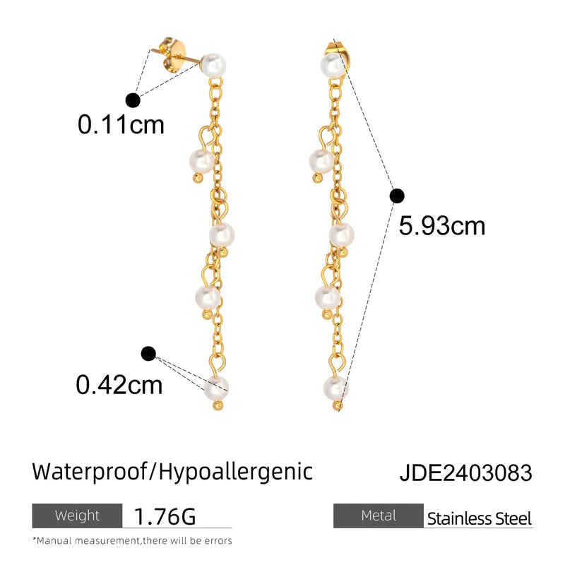 1 Pair Simple Style Classic Style Solid Color Plating 304 Stainless Steel 18K Gold Plated Drop Earrings