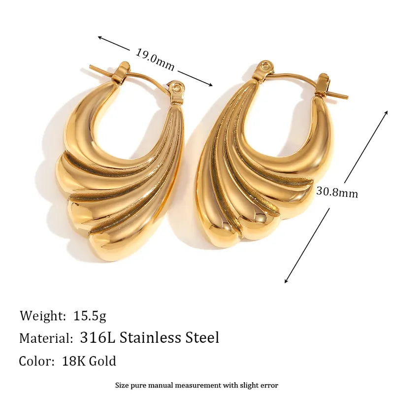 1 Pair Simple Style Classic Style Solid Color Plating 304 Stainless Steel 18K Gold Plated Ear Studs