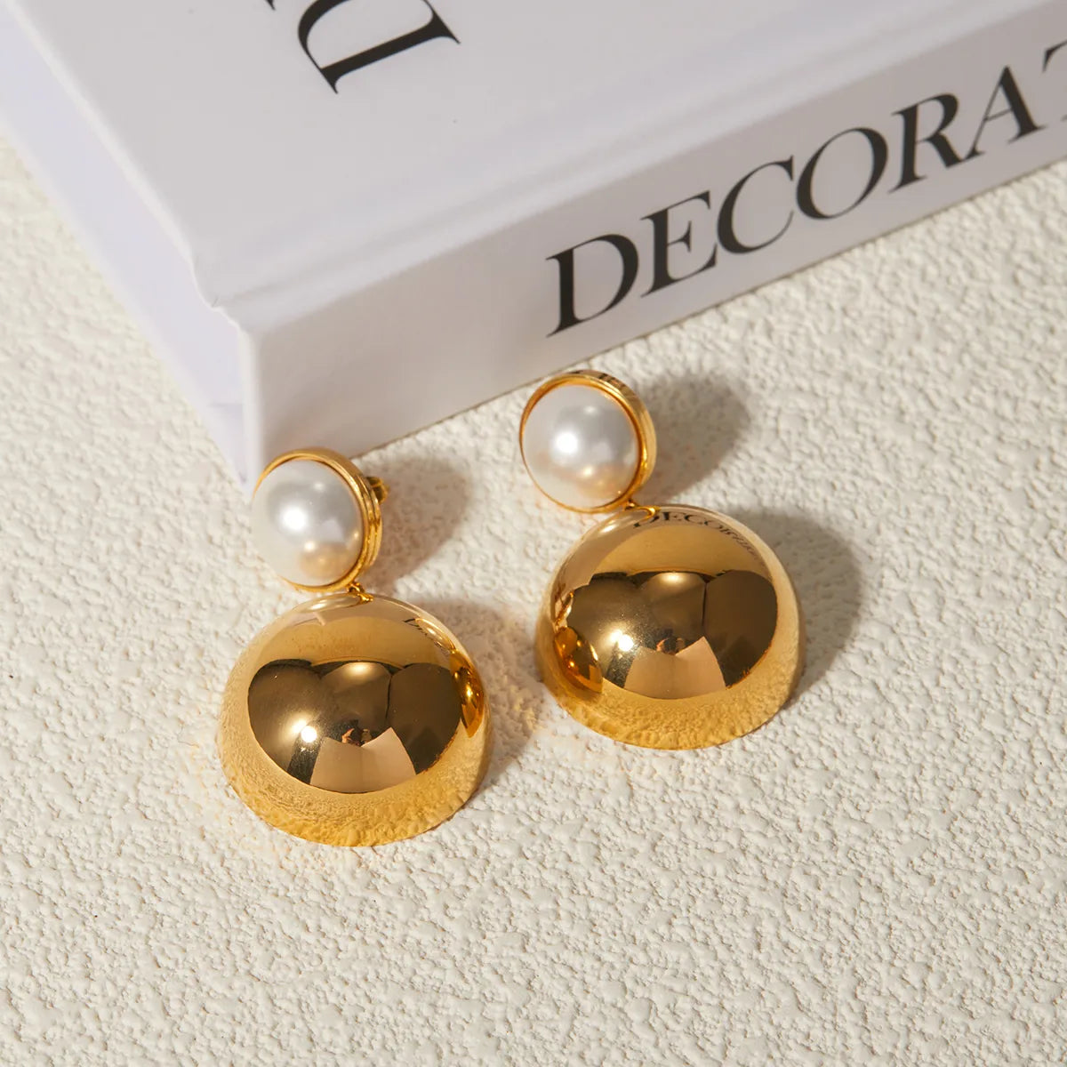 1 Pair Simple Style Classic Style Solid Color Plating 304 Stainless Steel 18K Gold Plated Ear Studs