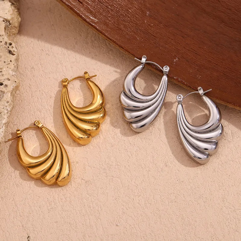 1 Pair Simple Style Classic Style Solid Color Plating 304 Stainless Steel 18K Gold Plated Ear Studs