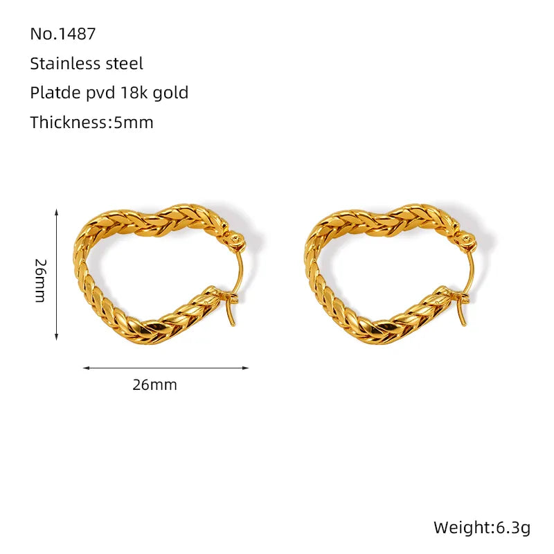 1 Pair Simple Style Classic Style Solid Color Plating 304 Stainless Steel 18K Gold Plated Earrings