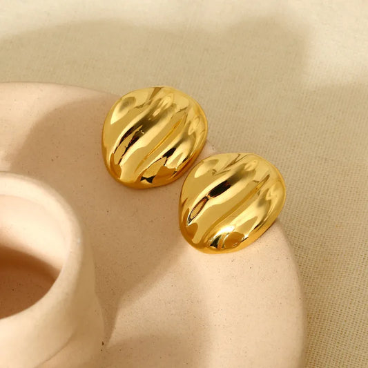 1 Pair Simple Style Classic Style Solid Color Plating 304 Stainless Steel Gold Plated Ear Studs