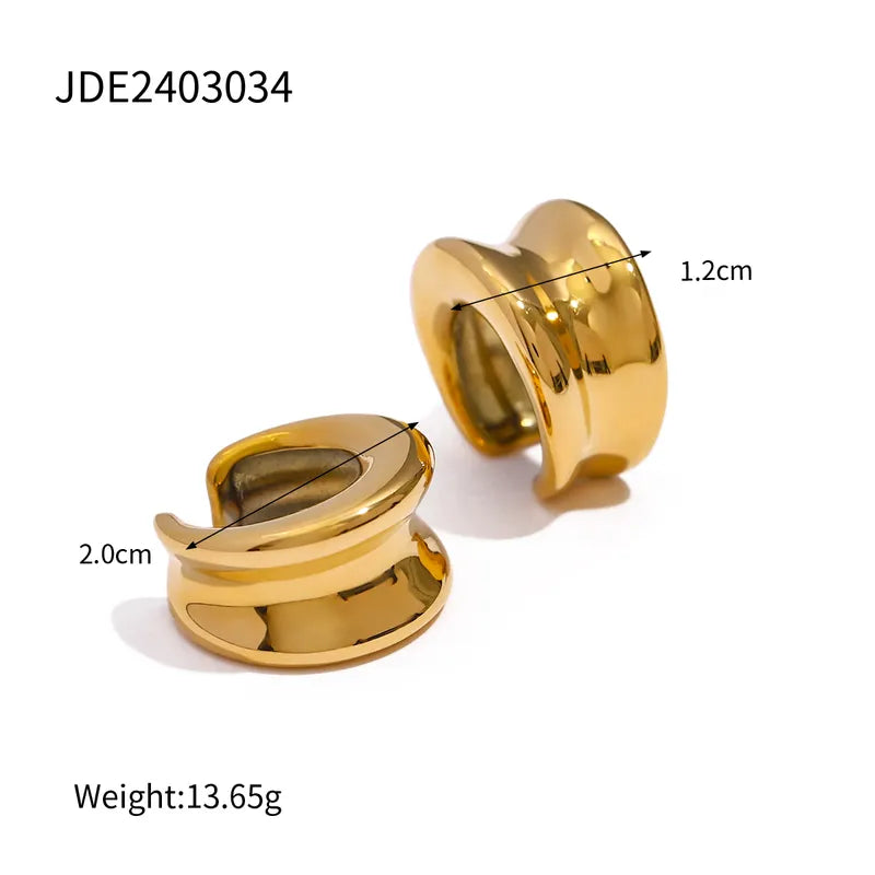 1 Pair Simple Style Classic Style Solid Color Plating 316 Stainless Steel 18K Gold Plated Ear Cuffs