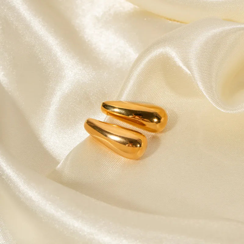 1 Pair Simple Style Classic Style Solid Color Plating 316 Stainless Steel 18K Gold Plated Earrings