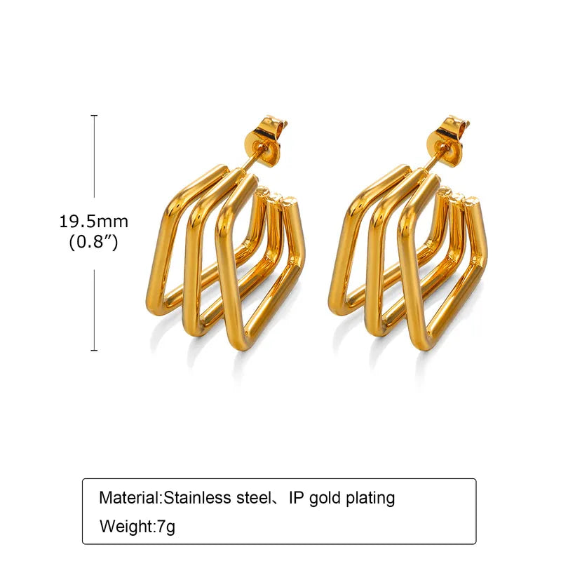 1 Pair Simple Style Classic Style Solid Color Plating Ferroalloy 18K Gold Plated Ear Studs