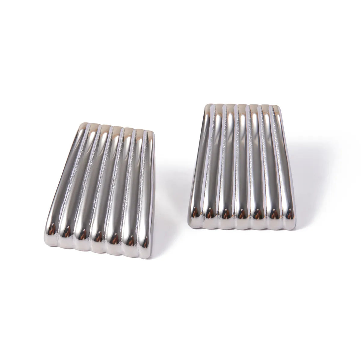 1 Pair Simple Style Classic Style Stripe Plating 316 Stainless Steel 18K Gold Plated Ear Studs