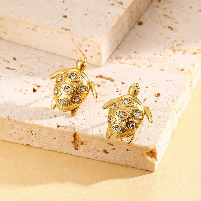 1 Pair Simple Style Classic Style Tortoise Plating 304 Stainless Steel Ear Studs