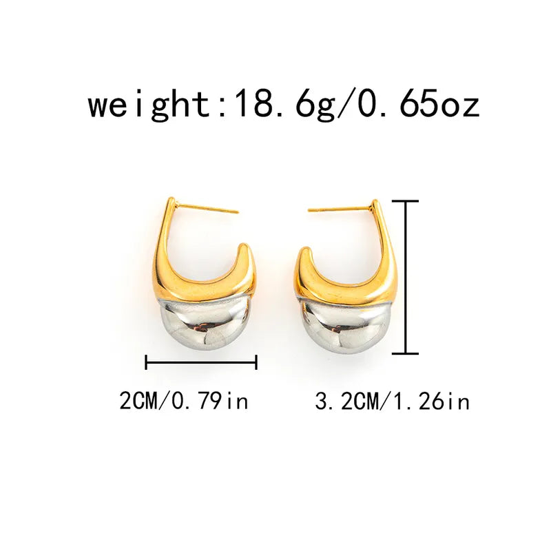 1 Pair Simple Style Classic Style U Shape Ice Cream Plating Three-dimensional 304 Stainless Steel 14K Gold Plated Ear Studs