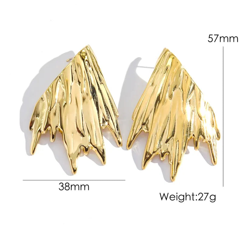 1 Pair Simple Style Classic Style Wings Plating 304 Stainless Steel 14K Gold Plated Ear Studs