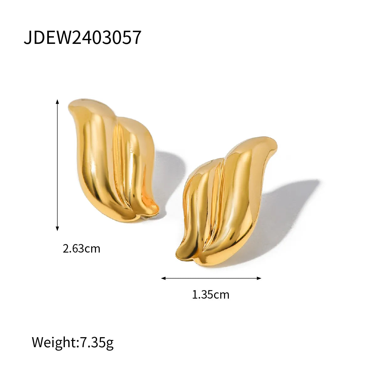 1 Pair Simple Style Classic Style Wings Plating 304 Stainless Steel 18K Gold Plated Ear Studs