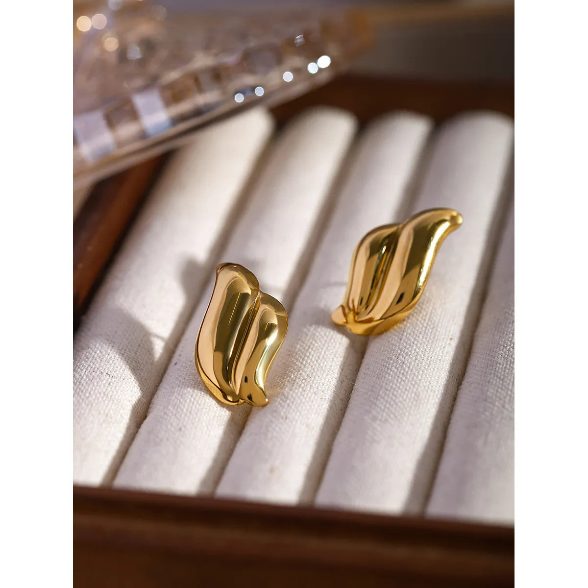 1 Pair Simple Style Classic Style Wings Plating 304 Stainless Steel 18K Gold Plated Ear Studs