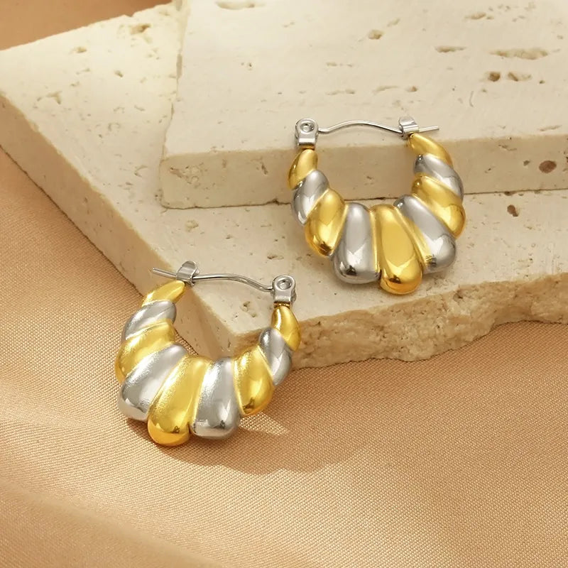 1 Pair Simple Style Color Block Irregular Stainless Steel Earrings