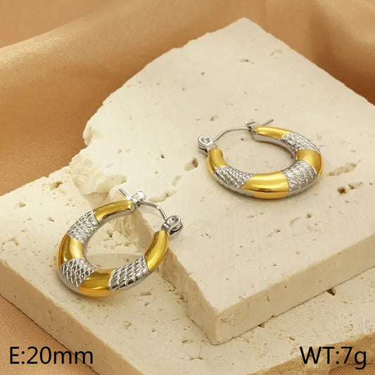 1 Pair Simple Style Color Block Stainless Steel Earrings