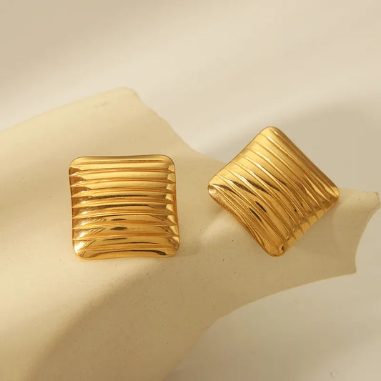 1 Pair Simple Style Commute Geometric 304 Stainless Steel 18K Gold Plated Ear Studs