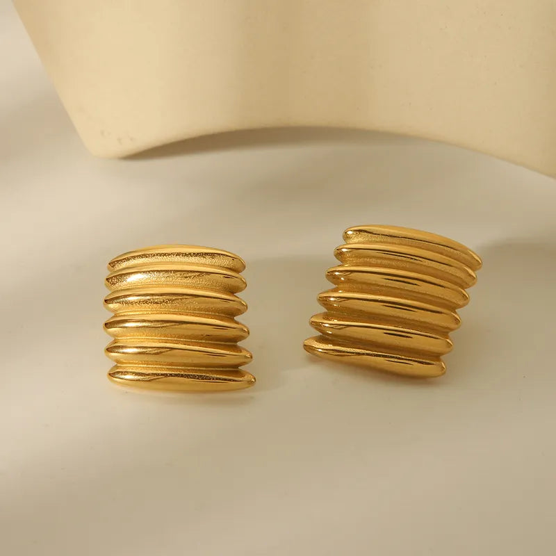 1 Pair Simple Style Commute Geometric 304 Stainless Steel 18K Gold Plated Ear Studs