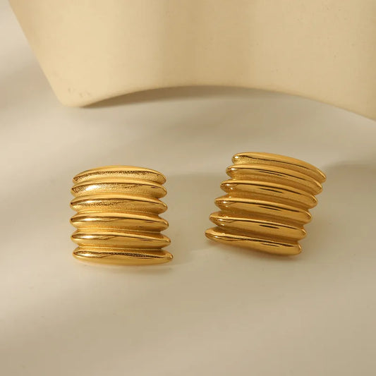 1 Pair Simple Style Commute Geometric 304 Stainless Steel 18K Gold Plated Ear Studs