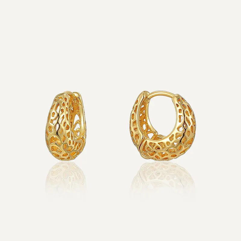 1 Pair Simple Style Commute Geometric Copper 18K Gold Plated Earrings