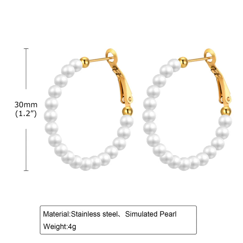 1 Pair Simple Style Geometric 303 Stainless Steel Hoop Earrings