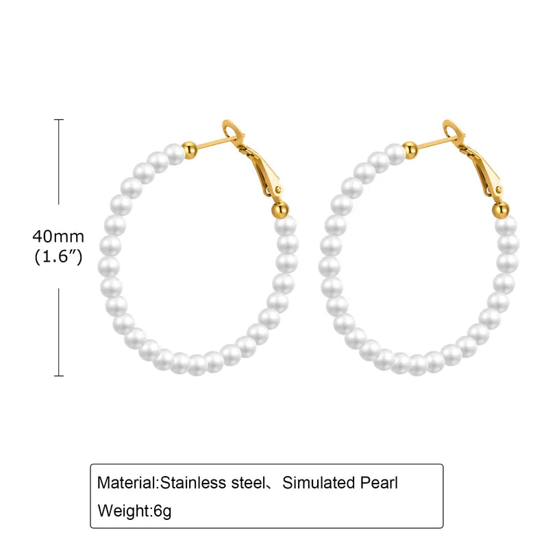 1 Pair Simple Style Geometric 303 Stainless Steel Hoop Earrings