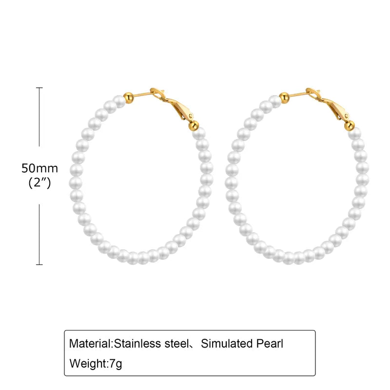 1 Pair Simple Style Geometric 303 Stainless Steel Hoop Earrings