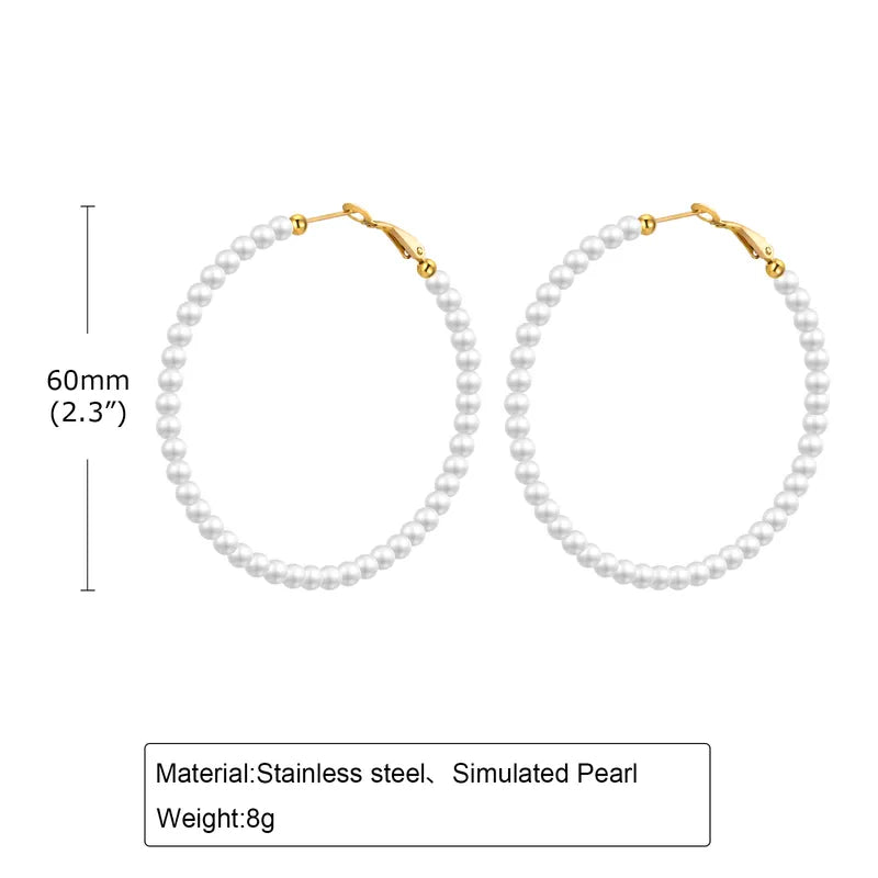 1 Pair Simple Style Geometric 303 Stainless Steel Hoop Earrings