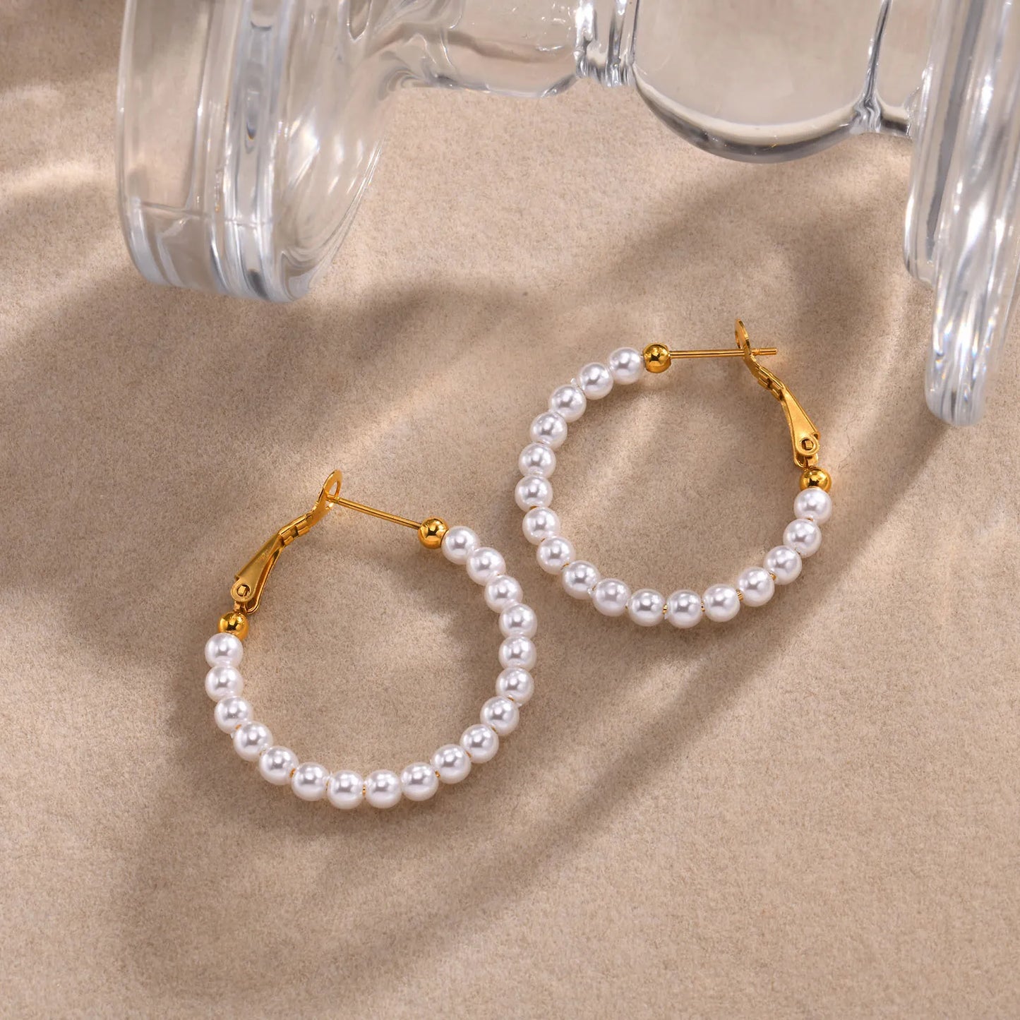 1 Pair Simple Style Geometric 303 Stainless Steel Hoop Earrings