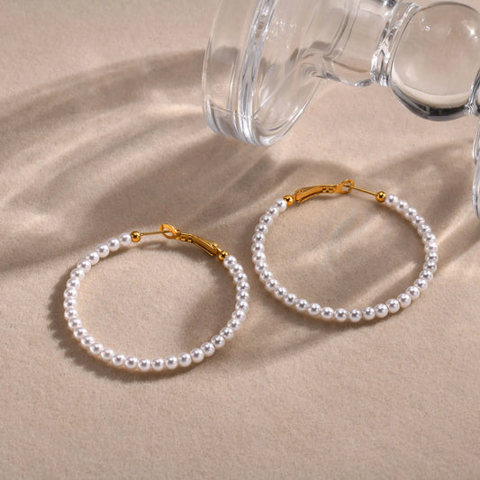 1 Pair Simple Style Geometric 303 Stainless Steel Hoop Earrings