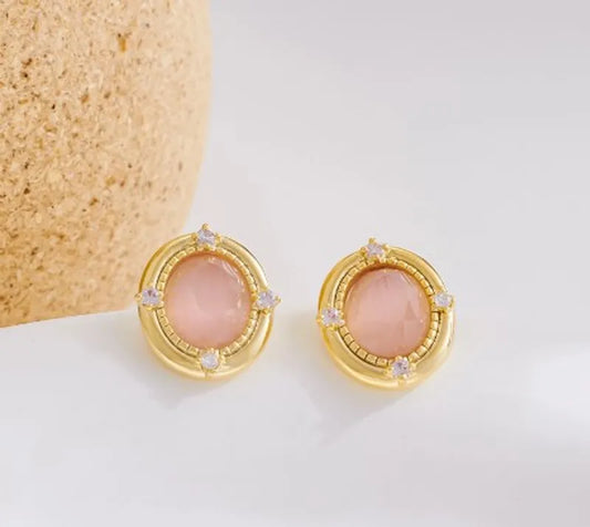 1 Pair Simple Style Geometric Inlay Copper Rhinestones Ear Studs