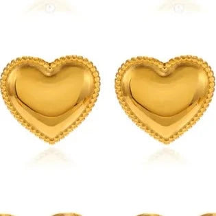 1 Pair Simple Style Heart Shape 304 Stainless Steel Ear Studs