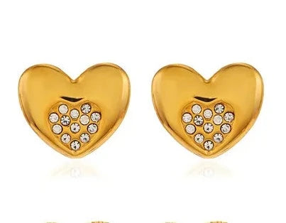 1 Pair Simple Style Heart Shape 304 Stainless Steel Ear Studs