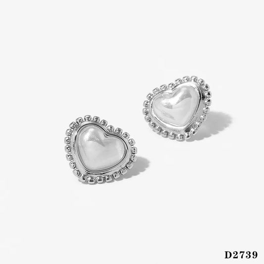 1 Pair Simple Style Heart Shape 316 Stainless Steel 16K Gold Plated White Gold Plated Gold Plated Ear Studs