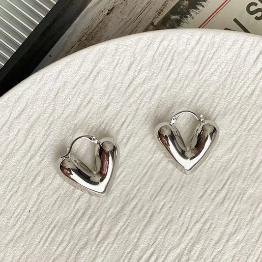 1 Pair Simple Style Heart Shape Plating Copper Earrings