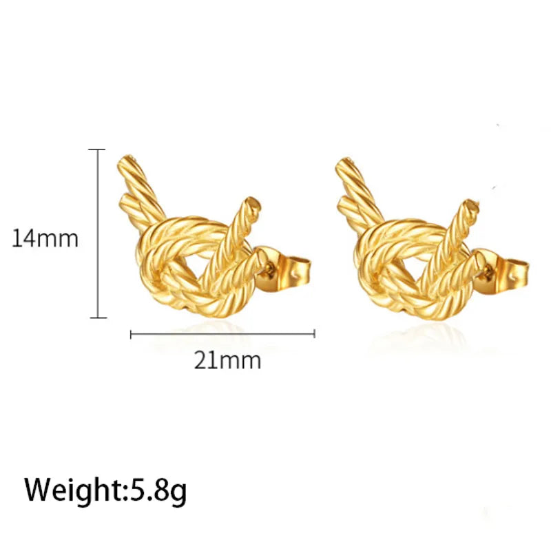 1 Pair Simple Style Knot 304 Stainless Steel 18K Gold Plated Ear Studs