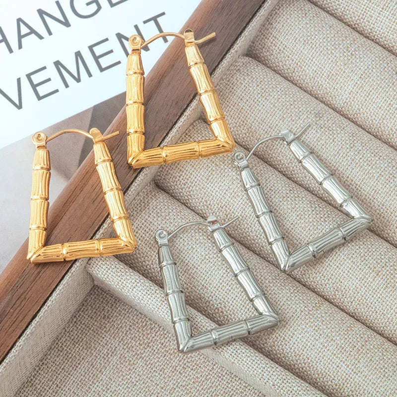 1 Pair Simple Style Solid Color 304 Stainless Steel Earrings