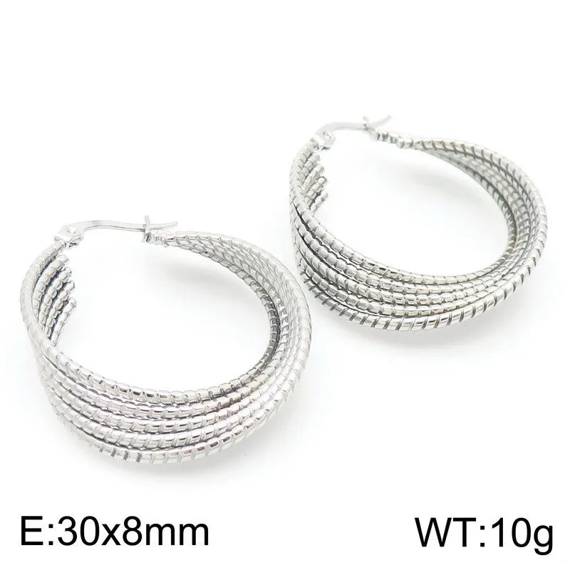 1 Pair Simple Style Solid Color Plating 304 Stainless Steel 18K Gold Plated Earrings