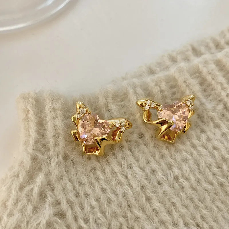 1 Pair Simple Style Solid Color Plating Inlay Copper Zircon 18K Gold Plated Ear Studs